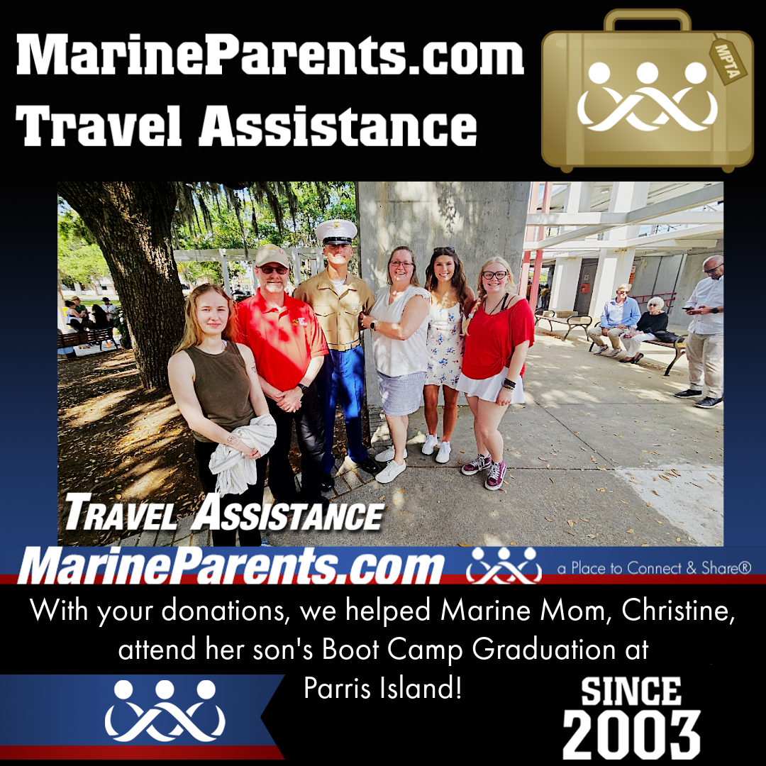 Marine Parents USMC Travel Assistance Boot Camp Graduation